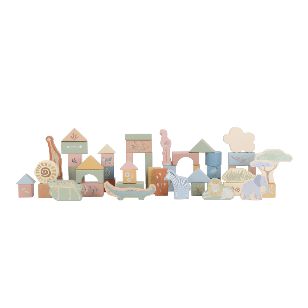 Little Dutch Holzbausteine "Safari Friends"