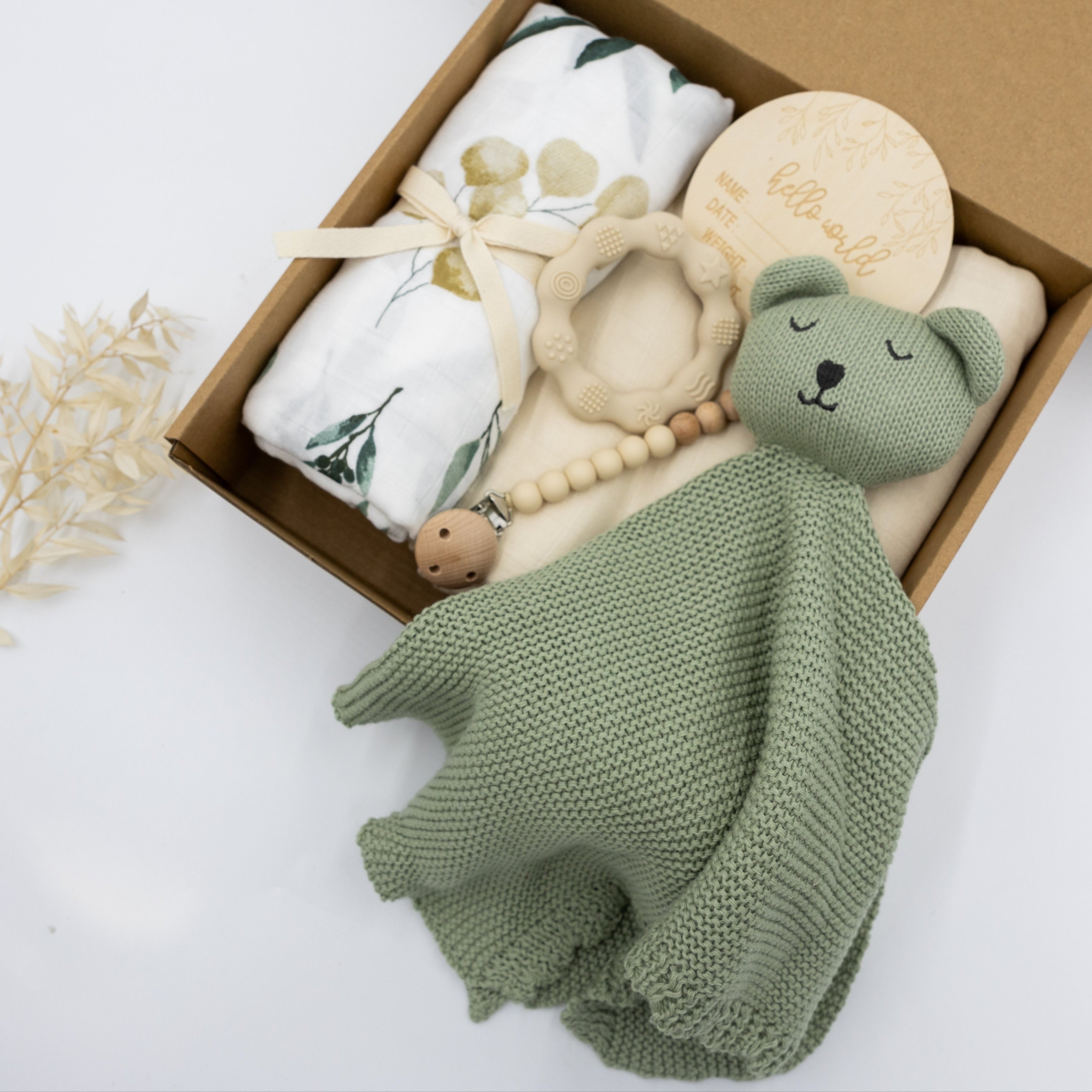 Zwergensache Geschenkset groß "Eukalyptus Bär"