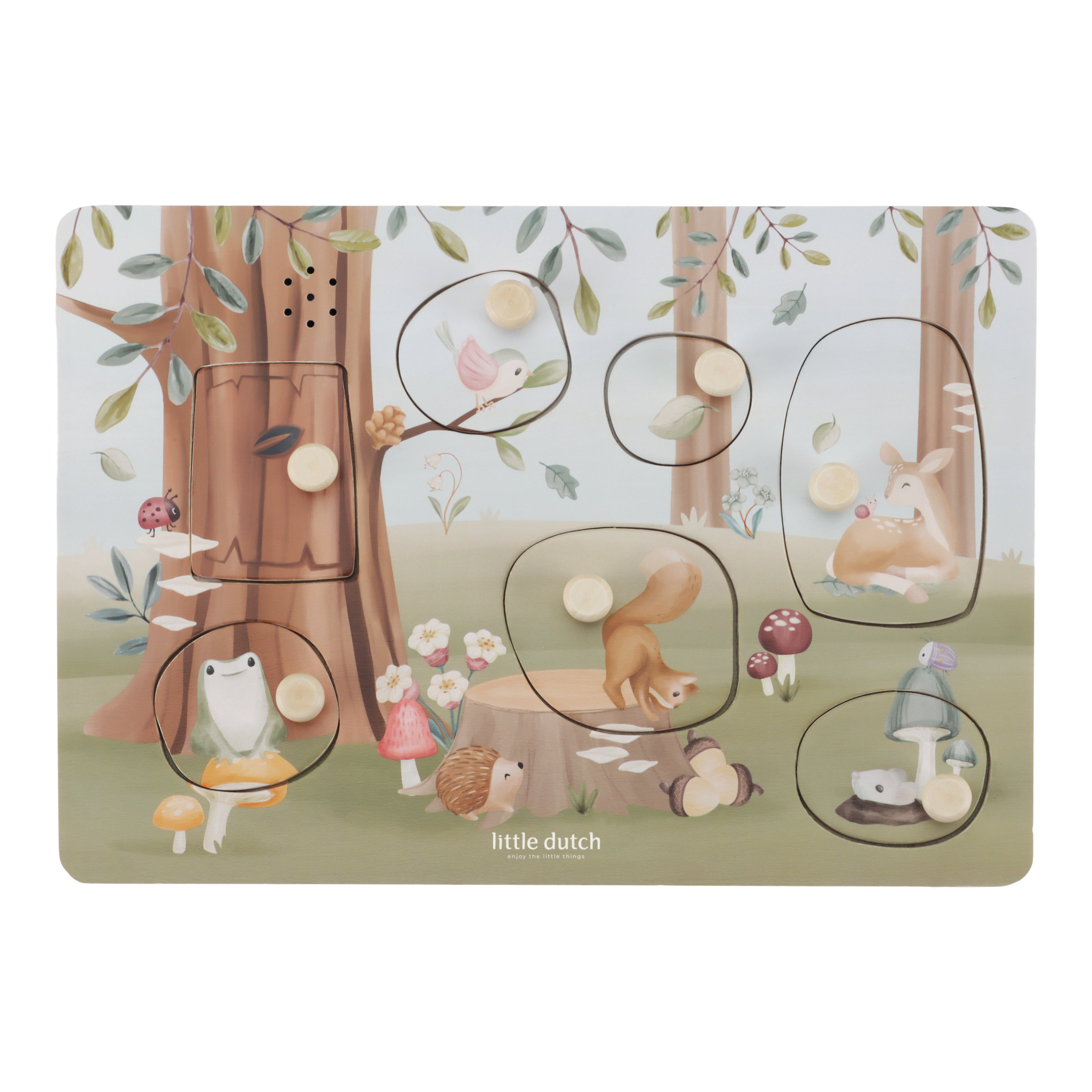 Little Dutch - Geluidsgrijpende puzzel "Forest Friends"