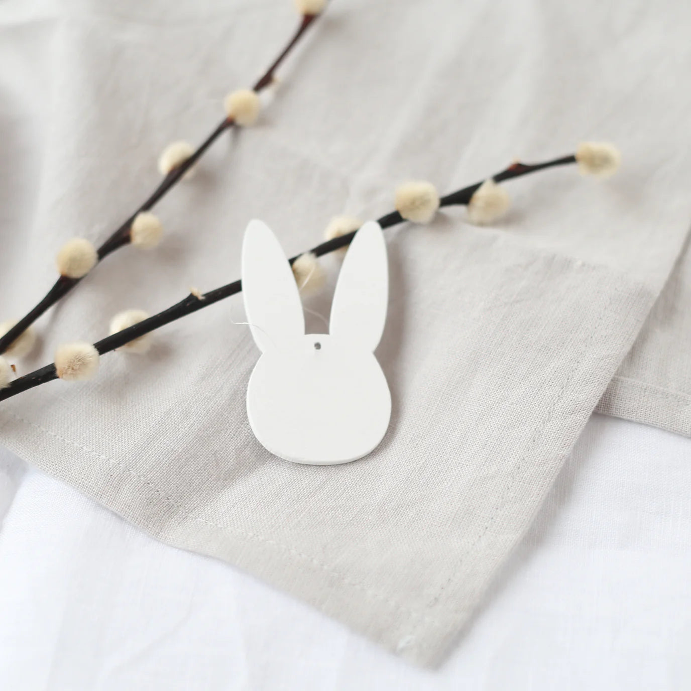 Eulenschnitt Holzanhänger Hase 8er Set