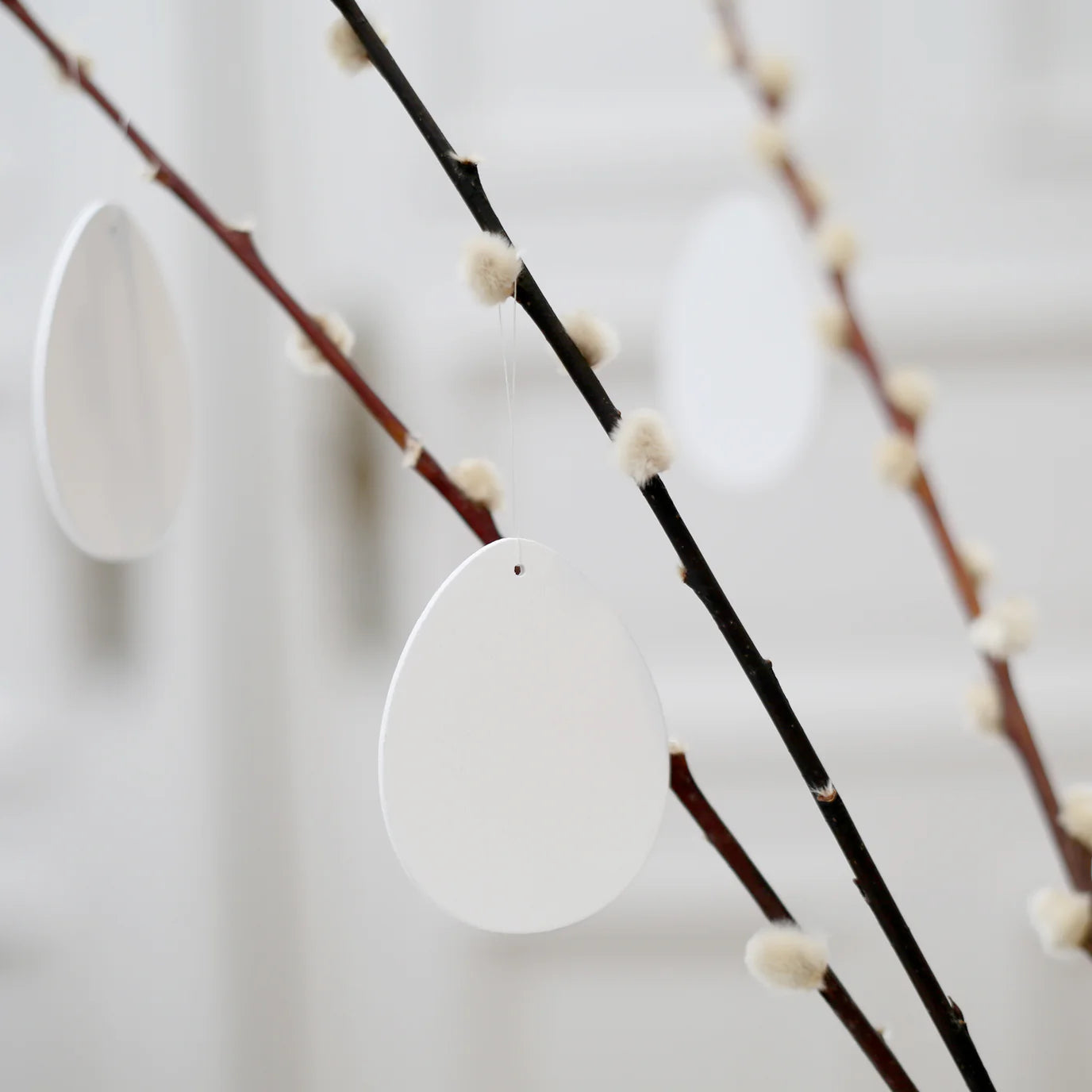 Eulenschnitt houten hangende eieren - wit