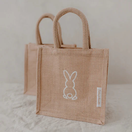 Uil gesneden set van 2 mini jute shoppers