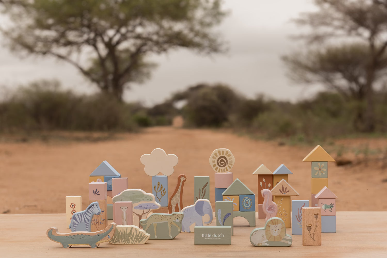 Little Dutch Holzbausteine "Safari Friends"