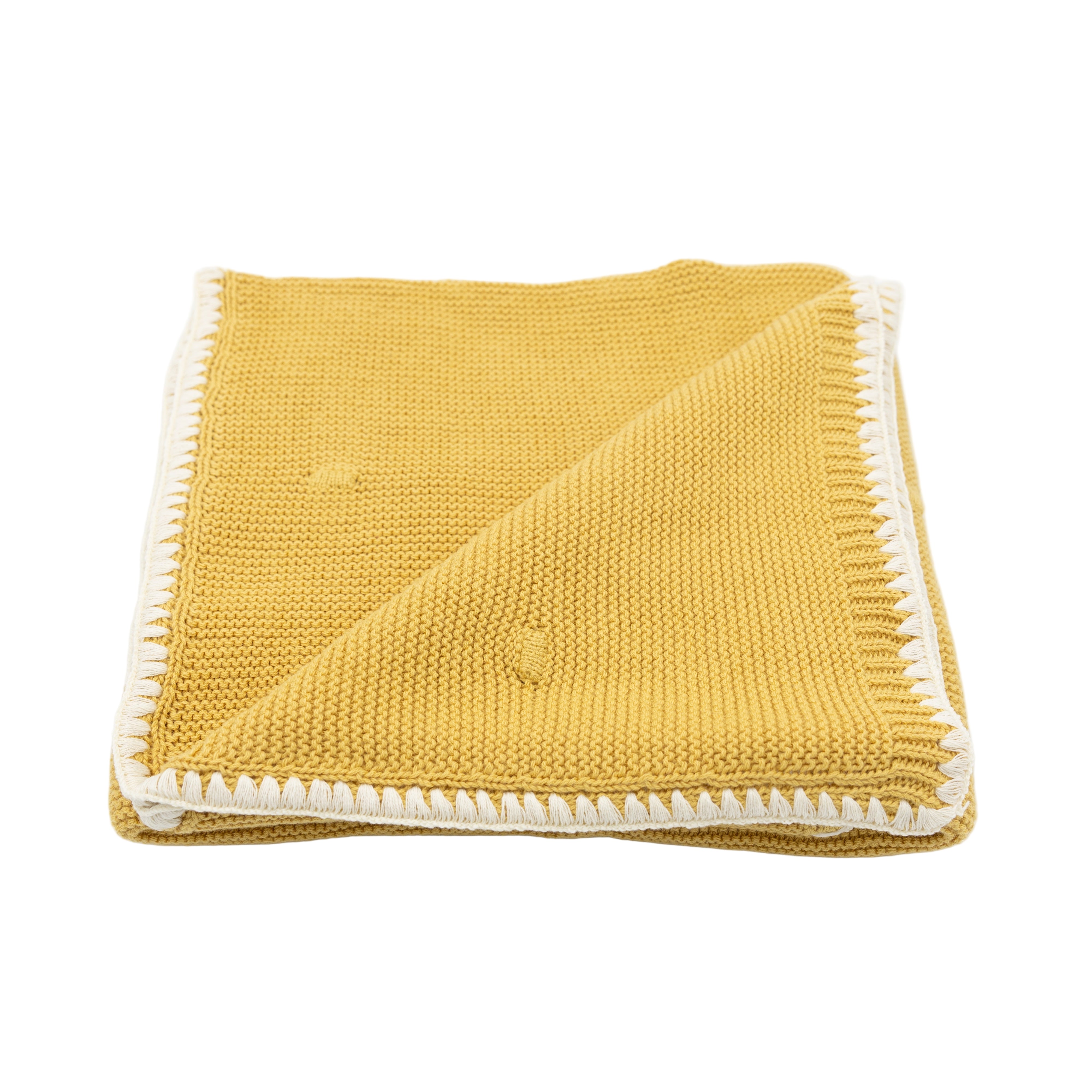 Zwergensache Strickdecke Punkte Gelb "80x100 cm"