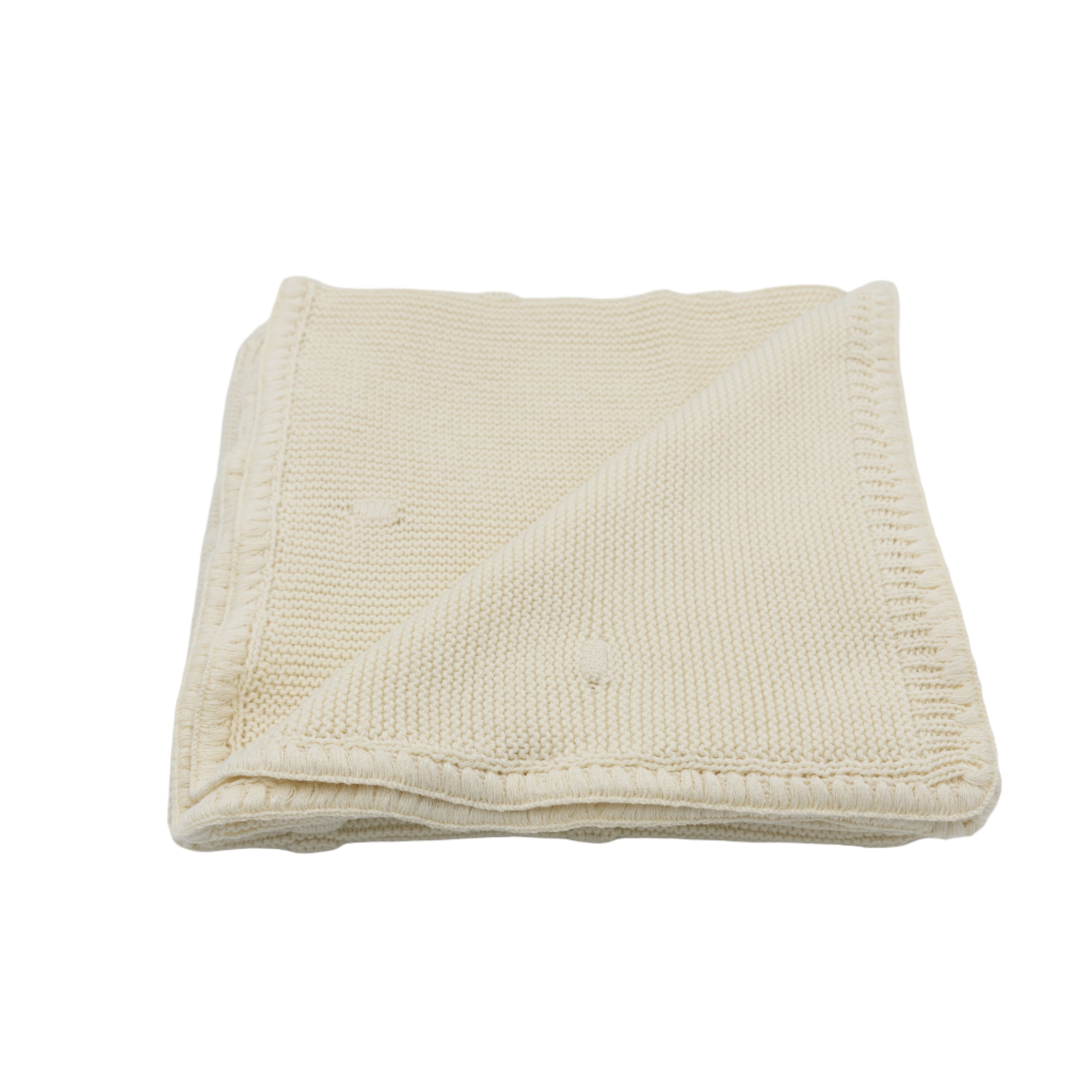 Zwergensache Strickdecke Punkte Ivory "80x100 cm"