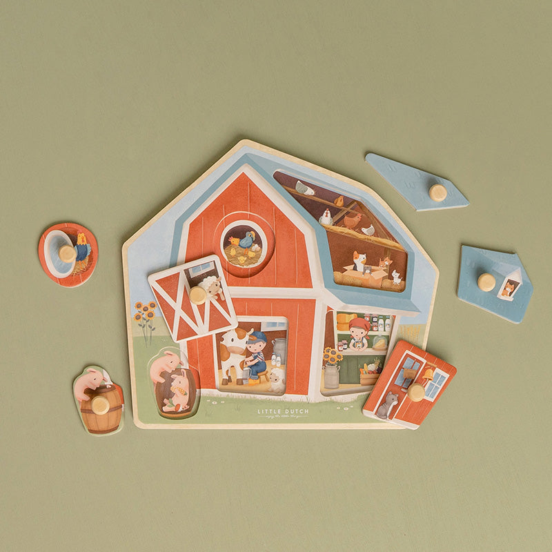 LD7158 Little Dutch Holzpuzzle Little Farm