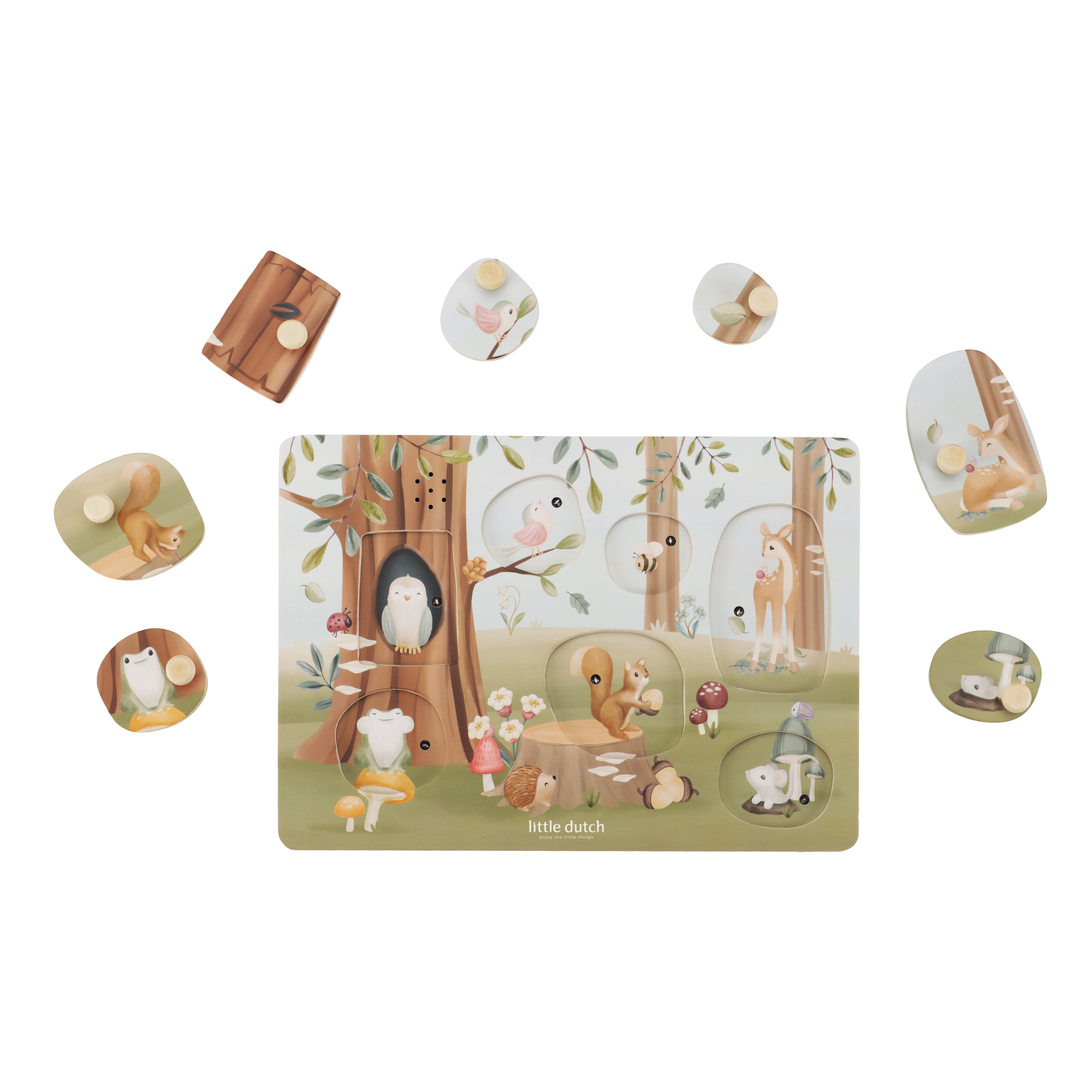 Little Dutch - Geluidsgrijpende puzzel "Forest Friends"