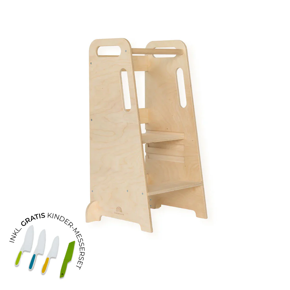 Zwergensache leertoren gemaakt van massief hout