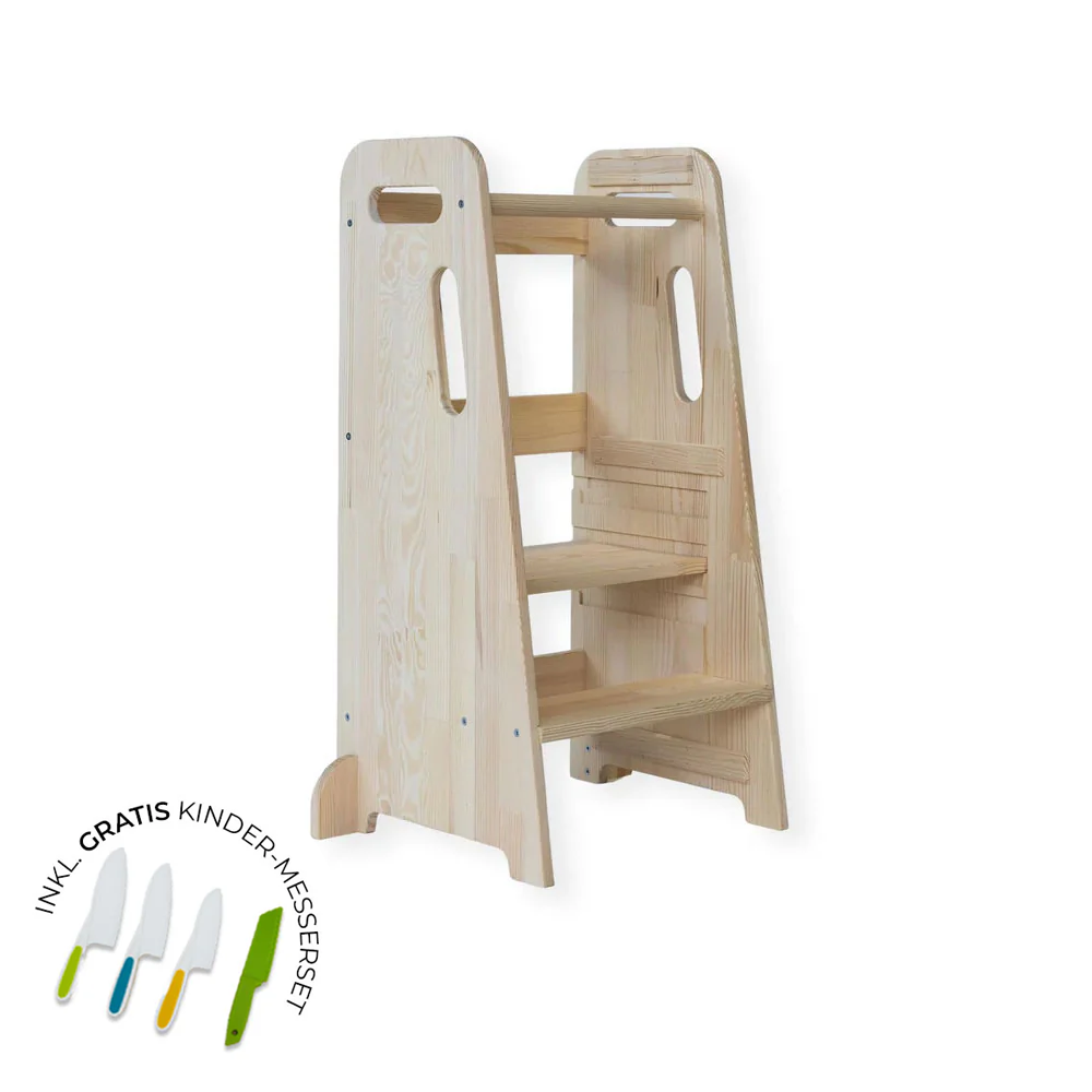 Zwergensache leertoren gemaakt van massief hout