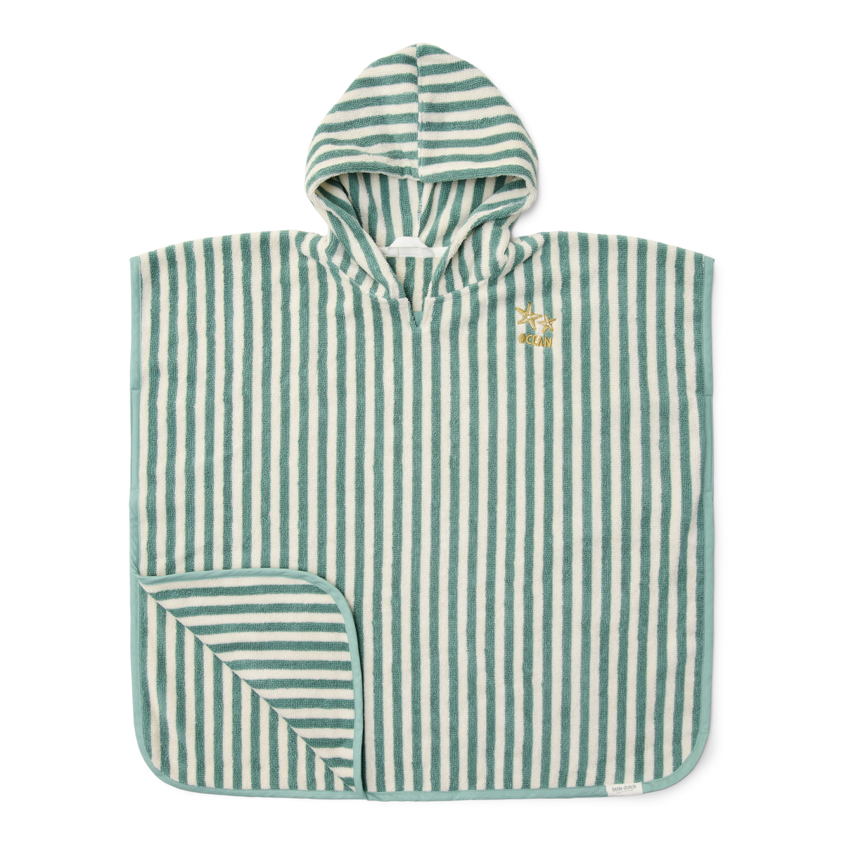Little Dutch Strand Poncho Seashells Green